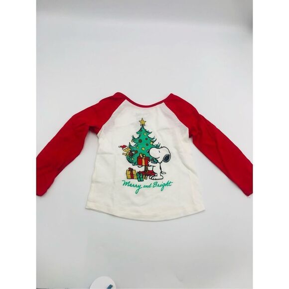 New Jumping Beans Peanut Merry & Bright Raglan Graphic Tee‎ Size 4T Toddler Girl - Picture 1 of 4
